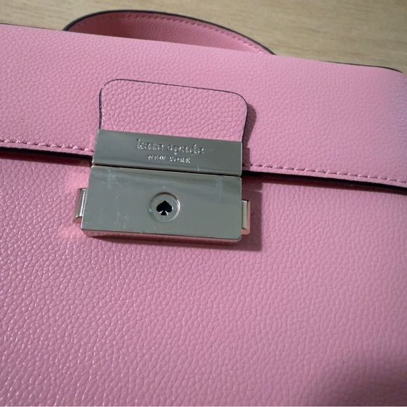 Kate Spade Voyage Small Top Handle Crossbody Purse Bag Pink Sugar New York Logo - Picture 3 of 12
